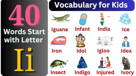 Words start with letter I | Letter I words | English Words Vocabulary ...
