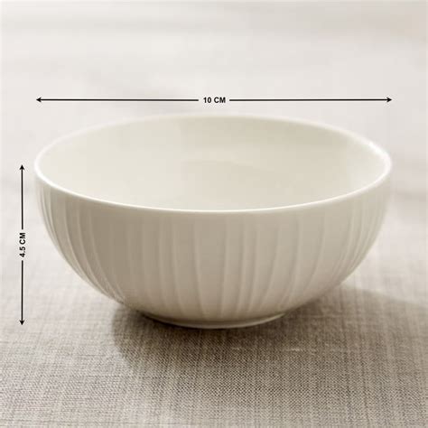 Buy Marshmallow Brook Porcelain Ribbed Katori - 180ml from Home Centre ...