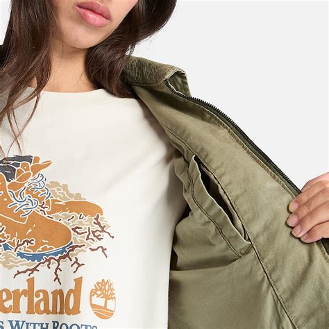 Strafford Bomber Washed Canvas Jacket for Women in Green