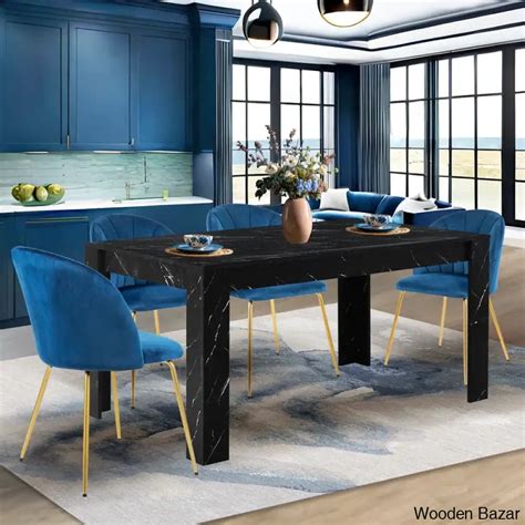 Eloska Modern 4 Seater Dining Table Set - Wooden Bazar | Wooden Bazar