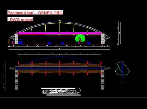 Peatonal köprü dwg projesi - Autocad Projeler