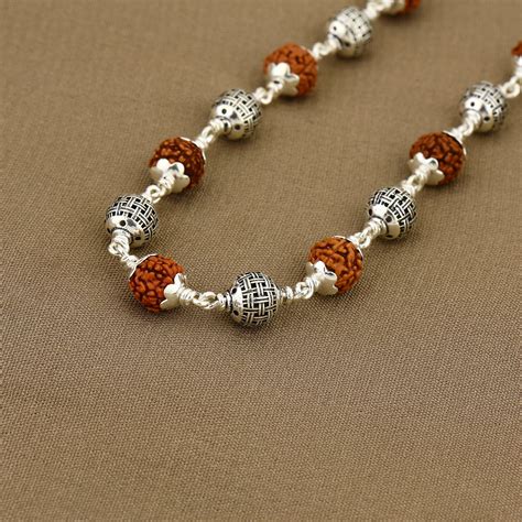 Rudraksha Silver Mala (Spherical Beads) – Prinjal Jewels