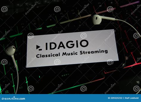 Closeup of Smartphone Screen with Logo Lettering Online Classical Music ...