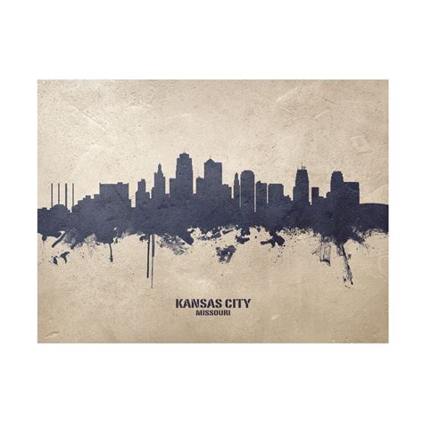 Michael Tompsett 'Kansas City Missouri Skyline Concrete' Canvas Art ...