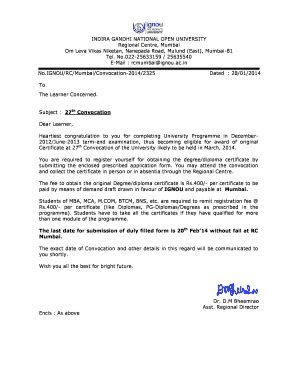 Letter Of Convocation - Fill Online, Printable, Fillable, Blank | pdfFiller