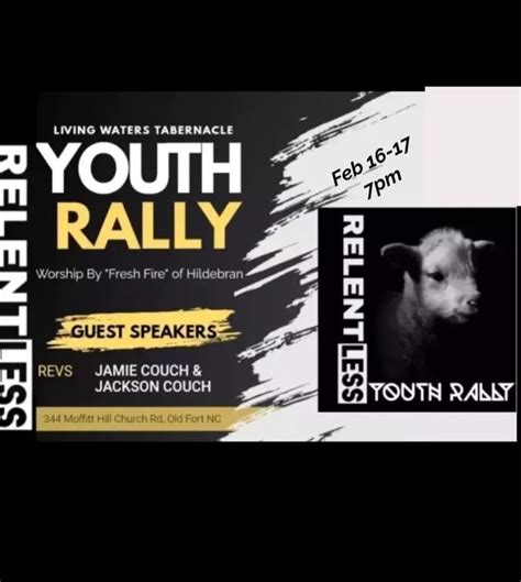 RELENTLESS YOUTH RALLY 2024, Living Waters Tabernacle-CGMA, Old Fort ...