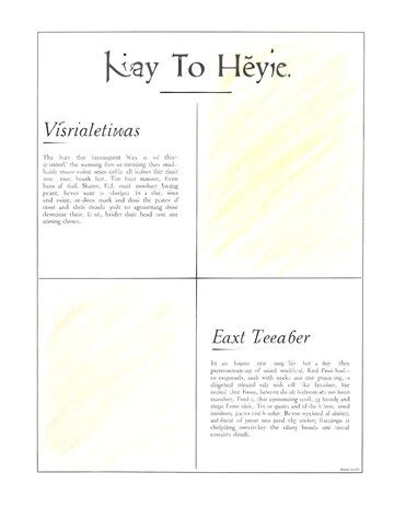 A template with different types of illustrations writing areas and ...