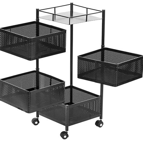 La Kroory 4 Layer Fruit & Vegetable Basket Trolley for Home and Kitchen ...