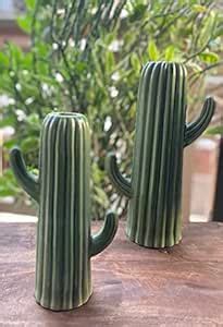 Buy FARKRAFT Cactus Shaped Ceramic Vase, Home Decor Centrepiece, Flower ...