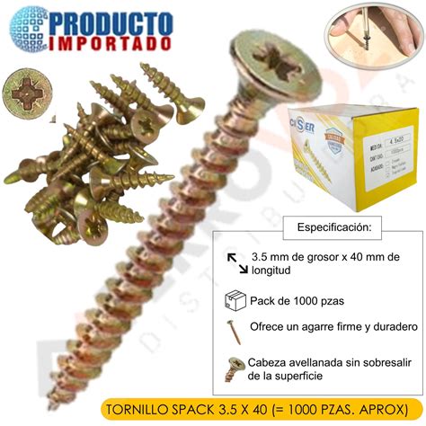 TORNILLO SPACK 3.5 X 40 MM ( 1000 PCS ) – FERROVOZ IMPORT