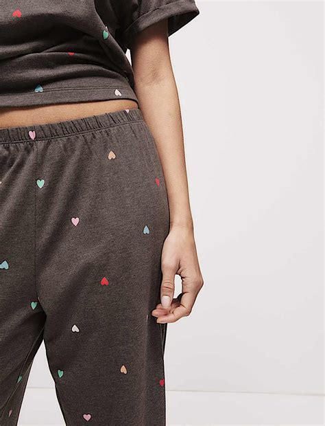 Buy Cotton Rich Printed Pyjama Set at Marks & Spencer