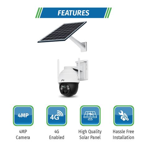 Godrej Ace Pro Green-Solar Powered Camera with 4MP Battery Backup of 36 hrs