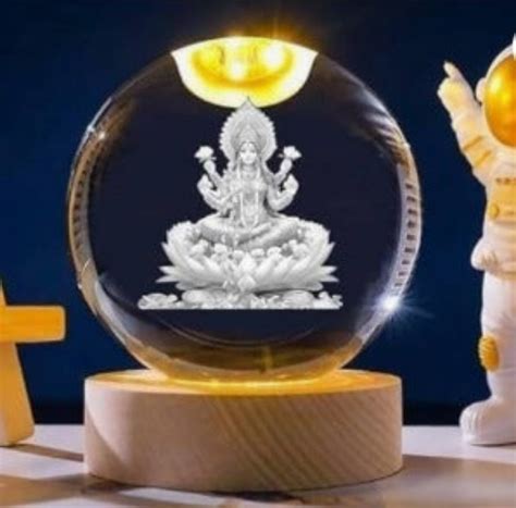 Crystal Ball Lamp Laxmi ji & ganesh ji – Kharrido