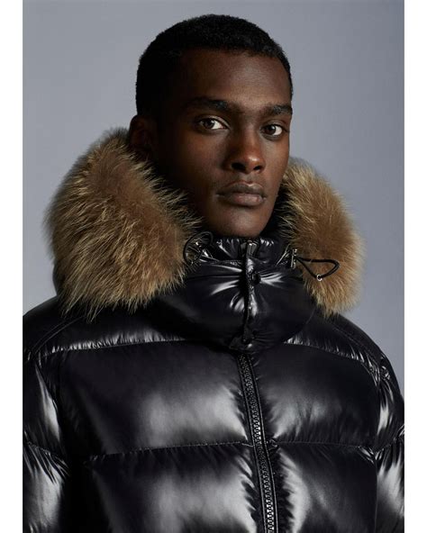 Moncler mens jacket with fur hood online