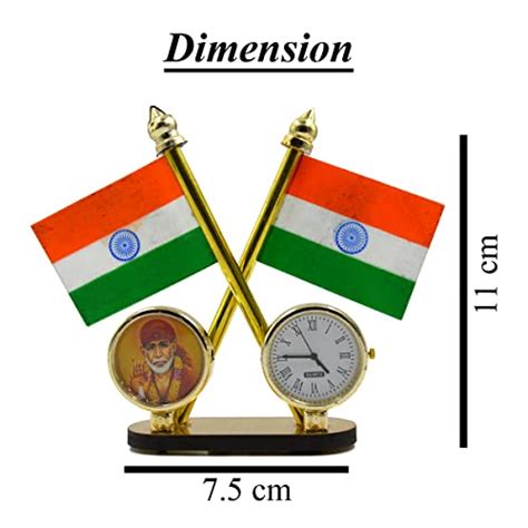 Buy ME & YOU Indian Flag for Car Dashboard with Sai Baba and Watch ...