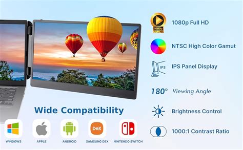 Asani 14 Portable Monitor Full Hd Tri Screen Extender Laptops ...