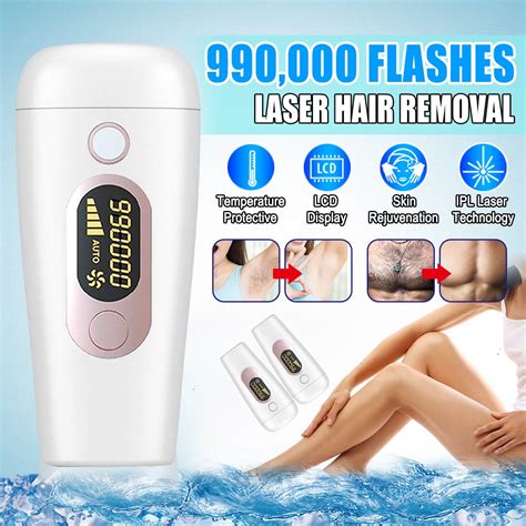 IPL Hair Removal Epilator Face Body Portable 990,000 Laser Painless Permanent or USB Electric ...