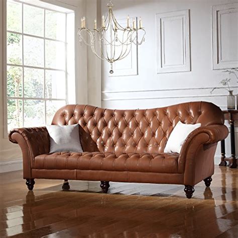 Buy Divano Roma Furniture Classic Tufted Real Italian Leather Tufted ...