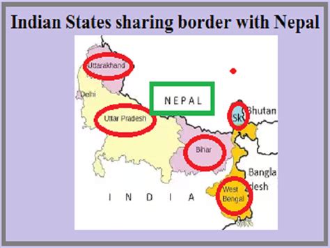 Which States of India share boundaries with Nepal?
