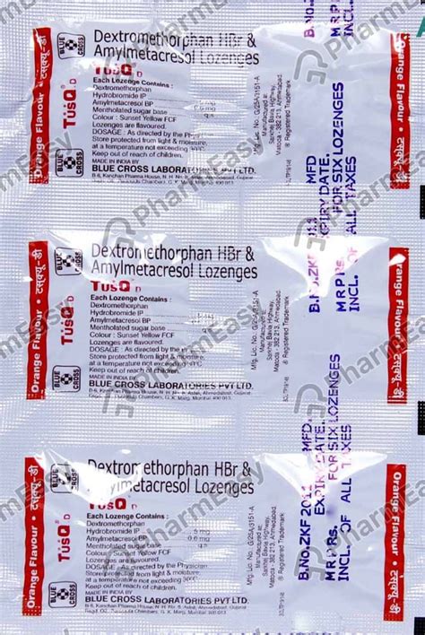 Buy Tusq D Orange Flavour Sugar Free Lozenges 6'S Online at Flat 15% ...