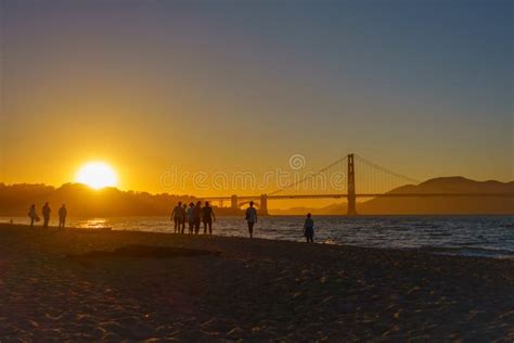 Bridge Golden Gate at San Francisco Sunset Stock Image - Image of ...