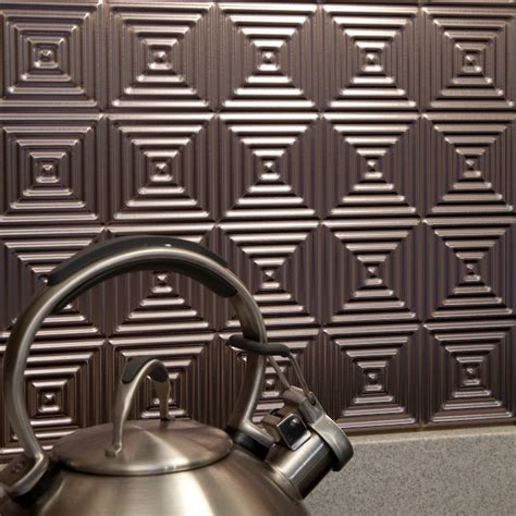 Fasade Miniquattro 18.25-in x 24.25-in Brushed Nickel Backsplash Panels ...