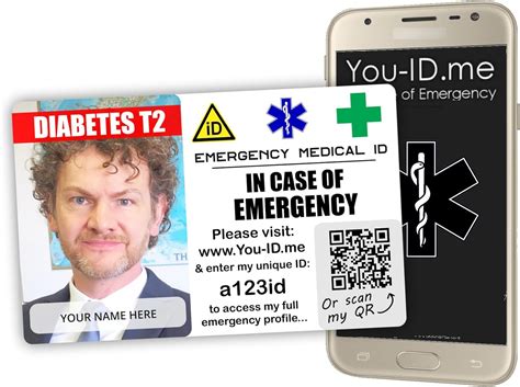 Diabetes Type 2 Card. Medical Alert Card for Type Two Diabetic ...