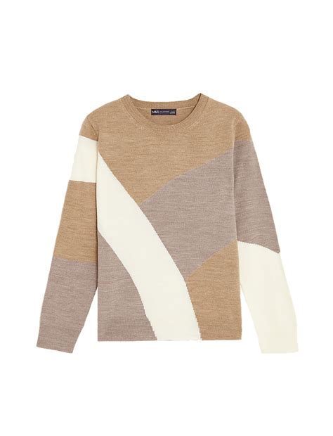 Buy Supersoft Colour Block Crew Neck Jumper at Marks & Spencer
