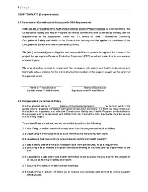 Cshp Template - Fill Online, Printable, Fillable, Blank | pdfFiller