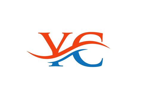 YC logo design. Initial YC letter logo vector. Swoosh letter YC logo ...