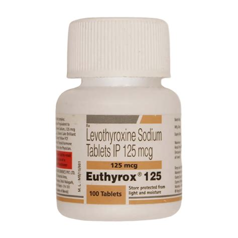 Euthyrox 125 MCG Tablet (100): Uses, Side Effects, Price & Dosage ...