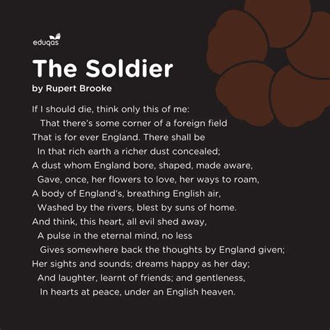 The Soldier by Rupert Brooke. To me, one of the most evocative poems of ...