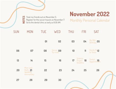 Pink November 2022 Calendar in Illustrator, Word, PSD - Download ...