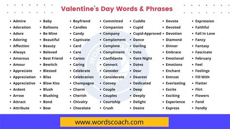 Valentine’s Day Words & Phrases - Word Coach