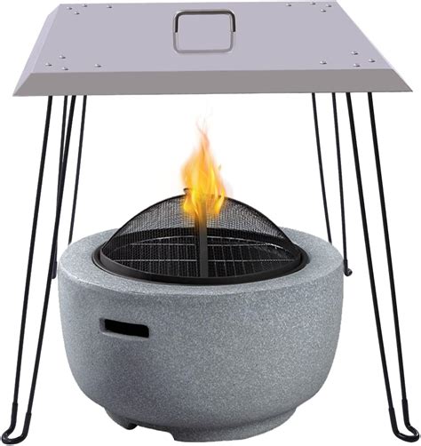 Amazon.com : Netcoin Fire Pit Heat Deflector, Stainless Steel Fire Pit ...