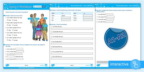 ESL Curriculum Level 5, Lesson 7 Interactive Worksheet