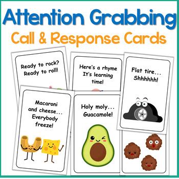 Printable Attention Grabbing Phrase Cards | Call and Response Classroom ...