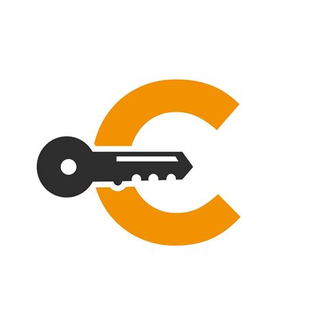 Letter C Key Logo Combine With House Locker Key For Real Estate and House Rental Symbol Vector ...