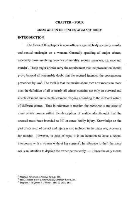 09 chapter 4 - idc - CHAPTER-FOUR MENS REA IN OFFENCES AGAINST BODY ...