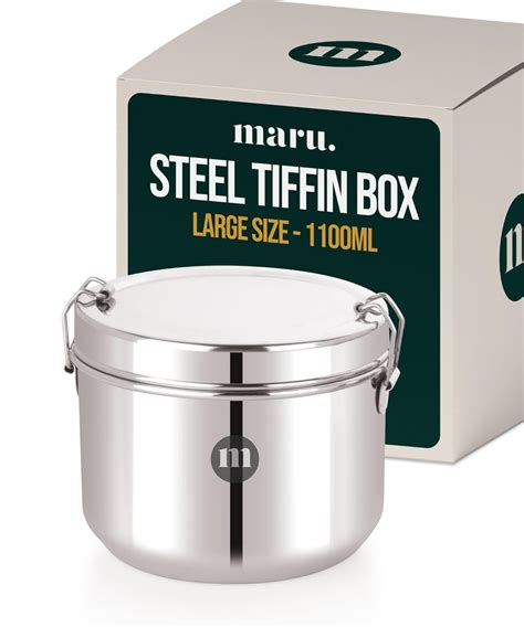 Buy MARU Steel Tiffin Box for School/Office 1100ml, Airtight Lunch ...