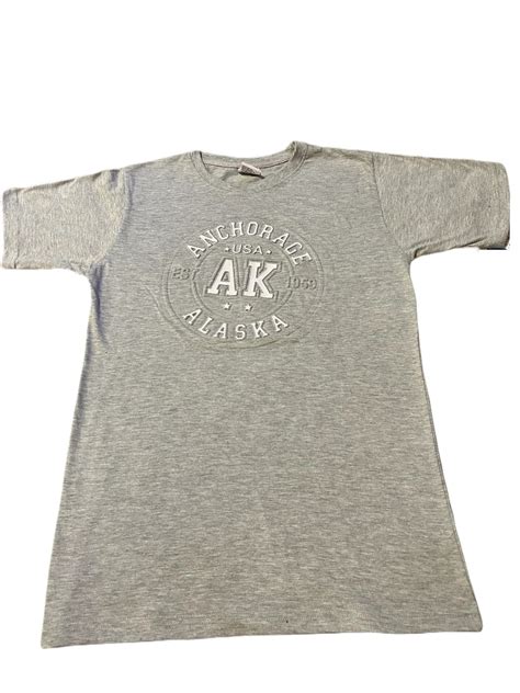 Embossed Anchorage AK adult t-shirt — Polar Bear Gifts
