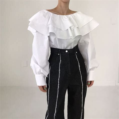 Mimi pearl back ruffles top – Twirl Around World