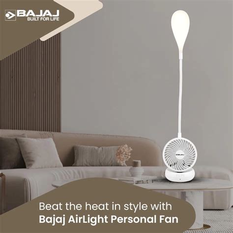 Bajaj AirLight 85 mm Personal Rechargeable Fan with Task lighting |8 W ...