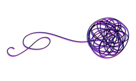 Abstract tangled ball of thread editable one continious line ...