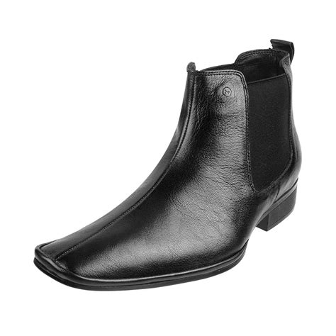 Metro Men Black Leather Boots UK/8 EU/42 (19-6755) : Amazon.in: Toys ...