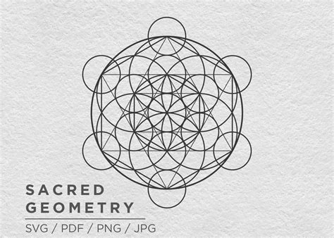 Buy Sacred Geometry SVG, Metatrons Cube, Cut File, Digital File, Flower ...