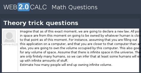 View question - Theory trick questions