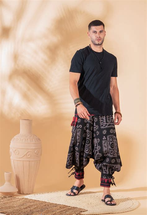 Dark Water flowy Cotton Harem Pant by The Veshti Company | Made in India