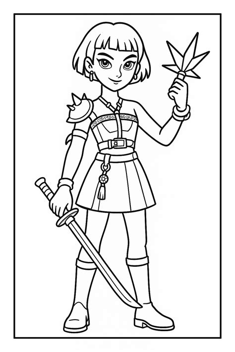 Free Zoey Coloring Pages – KPop Demon Hunters (Printable PDF & PNG, No ...
