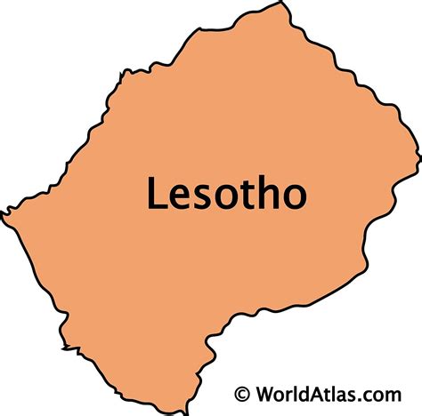 Lesotho On The Map Of Africa